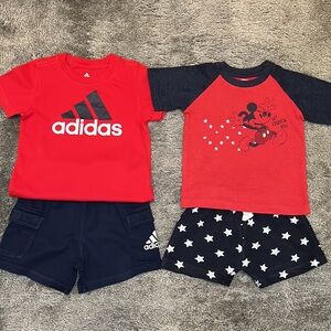 Bundle 2 set of  24Months  Adidas and Mickey Mouse T-shirt and Shorts